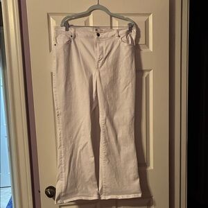 CAbi Women's flare Straight Leg Jeans in White